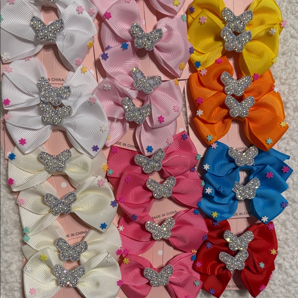Colorful Butterfly Hair Bow Set for small Kids- Easter basket stuffers!